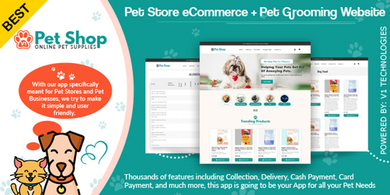 Pet Shop eCommerce Store Online Pet Grooming Shop