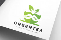 Creative Coffee Cup Green Tea Logo Design Screenshot 1