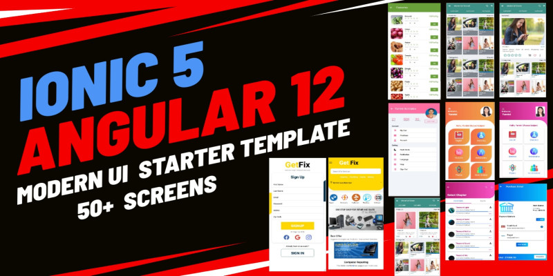 Ionic 5 Angular 12 Modern UI Starter Kit 