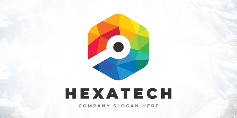 Colorful Hexagon Technology Logo Design