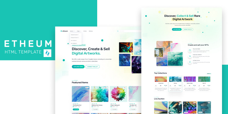 Etheum - NFT Marketplace HTML Website Template