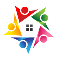 Colorful Community Home Logo Design