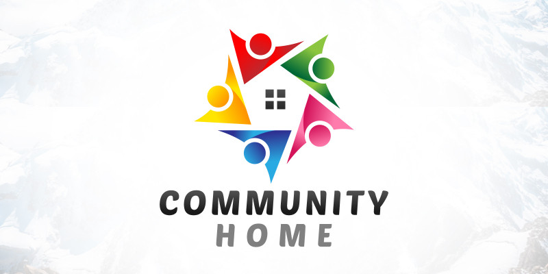 Colorful Community Home Logo Design