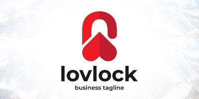 Secure Lock - Valentine Love Logo Design