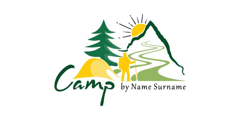 Camping in the nature Logo