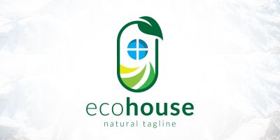 Eco Housing Landscaping Gardening Logo Design