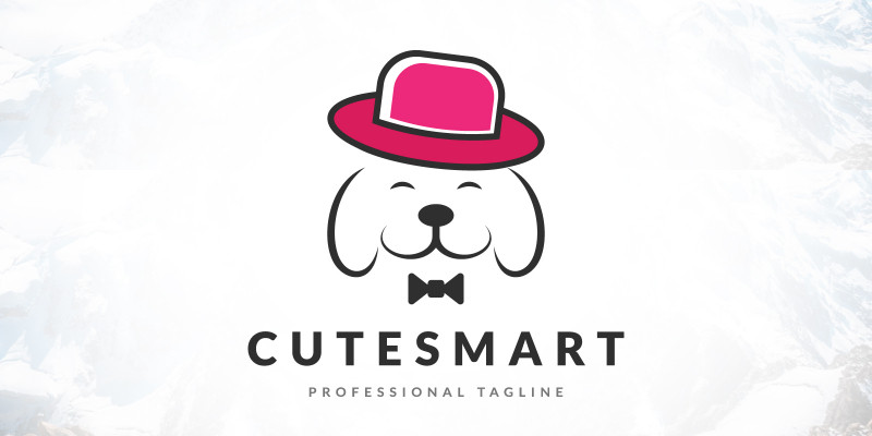 Cute Cool Animal Pet Dog Logo Design