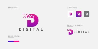 Digital - Letter D Vector Logo