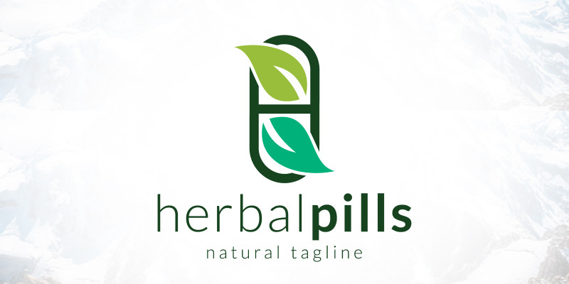 Natural Drug Herbal Pills Medicine Logo Design