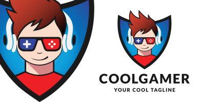 Cool Gamer Video Gaming Logo Design