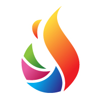 Creative Media Color Flame Logo Design