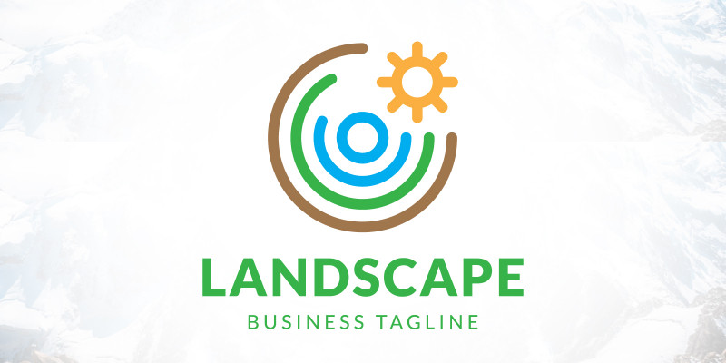 Modern Line Landscaping Logo Design