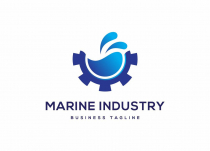 Marine Industry Gear Water Technology Logo Design Screenshot 1