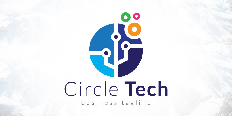 Colorful Circle Digital Technology Logo Design