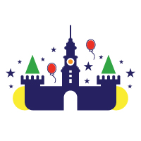 Colorful Event Market House Logo Design
