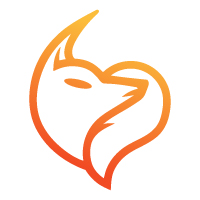 Clever Heart Minimalist Fox Love Logo Design