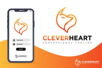 Clever Heart Minimalist Fox Love Logo Design Screenshot 1