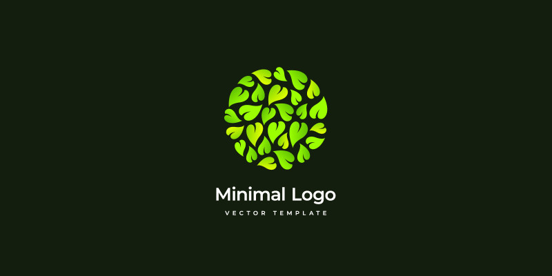 Circle Leafs Minimal Logo Template