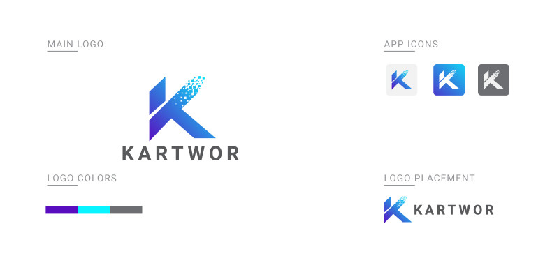 Letter K  Kartwor Logo