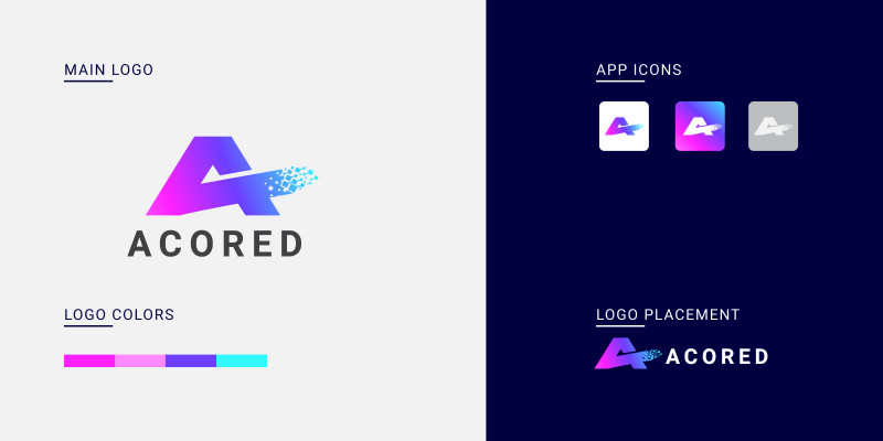 Letter A Acored logo design