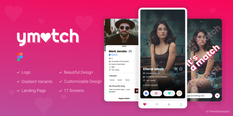 YMatch - Figma Mobile Application UI Kit