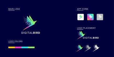 Digital Bird Vector Logo