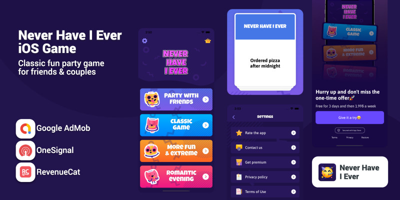 Never Have I Ever - iOS App Source Code
