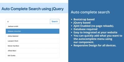 Auto Complete Search using jQuery