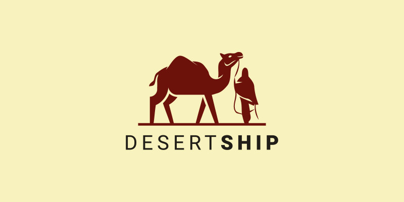 Camel Desert Ship Animal Logo