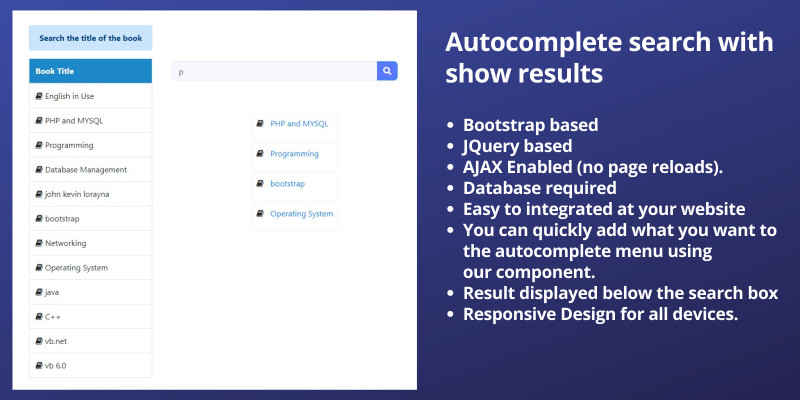 Autocomplete Search PHP