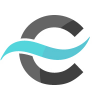 Creative C Letter Blue Wave Logo Design
