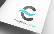 Creative C Letter Blue Wave Logo Design Screenshot 1