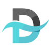 Creative D Letter Blue Wave Logo Design
