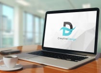 Creative D Letter Blue Wave Logo Design Screenshot 2