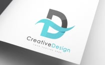 Creative D Letter Blue Wave Logo Design Screenshot 3
