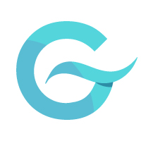 Creative G Letter Blue Wave Logo Design