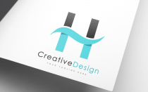 Creative H Letter Blue Wave Logo Design Screenshot 1