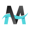 Creative M Letter Blue Wave Logo Design