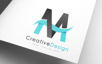Creative M Letter Blue Wave Logo Design Screenshot 1