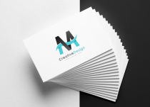 Creative M Letter Blue Wave Logo Design Screenshot 2