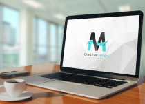 Creative M Letter Blue Wave Logo Design Screenshot 3