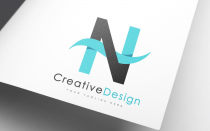 Creative N Letter Blue Wave Logo Design Screenshot 1
