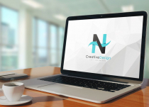 Creative N Letter Blue Wave Logo Design Screenshot 3
