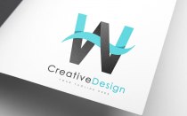 Creative W Letter Blue Wave Logo Design Screenshot 1