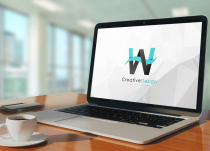 Creative W Letter Blue Wave Logo Design Screenshot 3