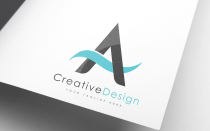 Creative A Letter Blue Wave Logo Design Screenshot 1
