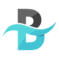Creative B Letter Blue Wave Logo Design