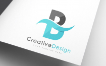 Creative B Letter Blue Wave Logo Design Screenshot 1