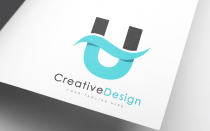 Creative U Letter Blue Wave Logo Design Screenshot 1