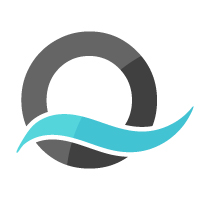 Creative Q Letter Blue Wave Logo Design